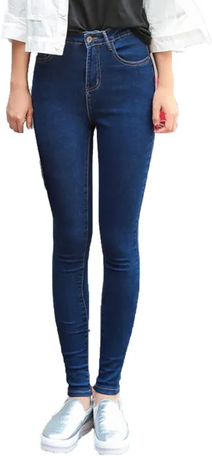Maiyifu-GJ Women High Waist Skinny Ankle Jeans Casual Straight Leg Pencil Denim Pants Boyfriend Slim Fit Washed Stretch Jean