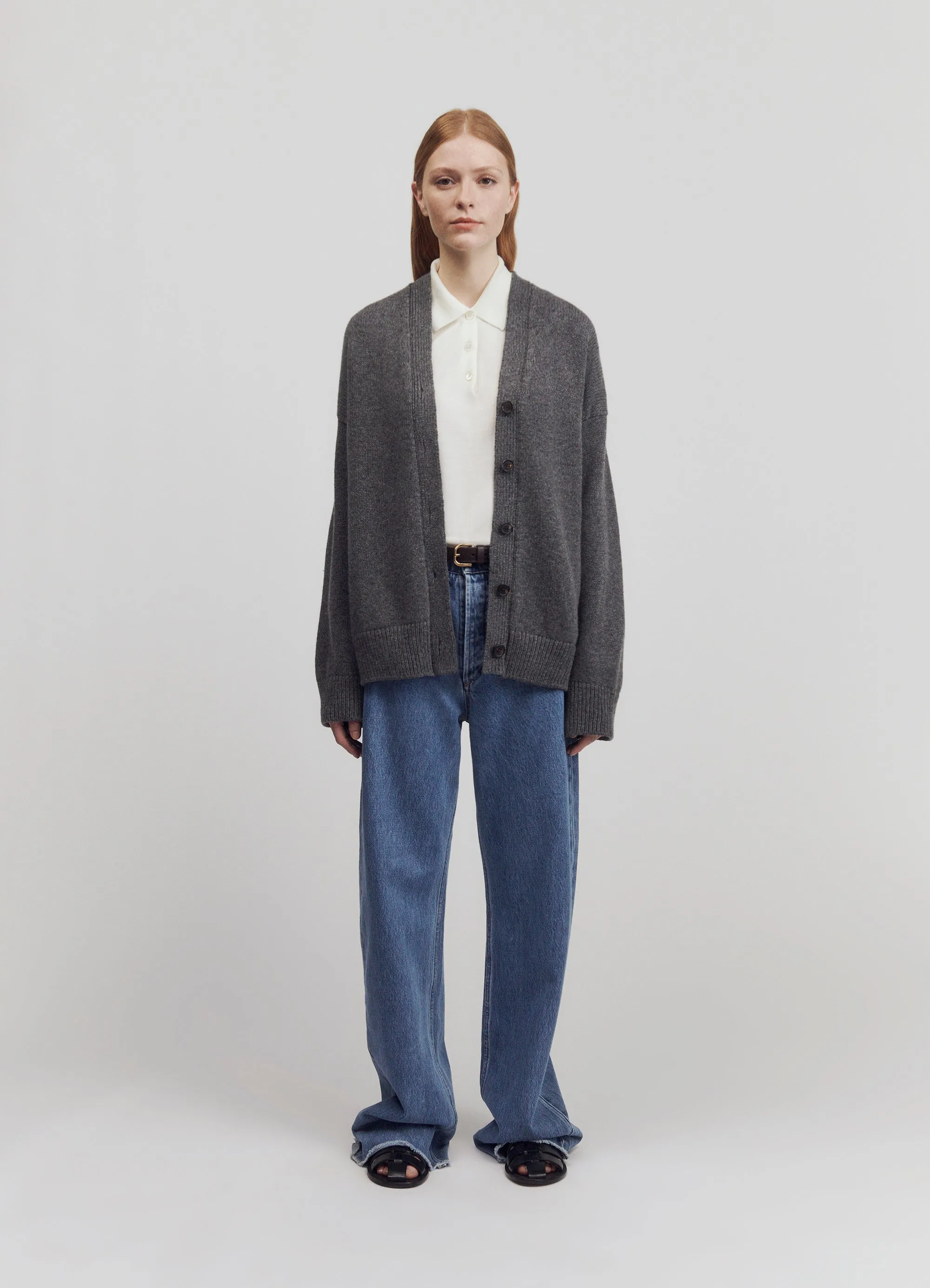 Maura V-neck Cardigan in Derby Grey