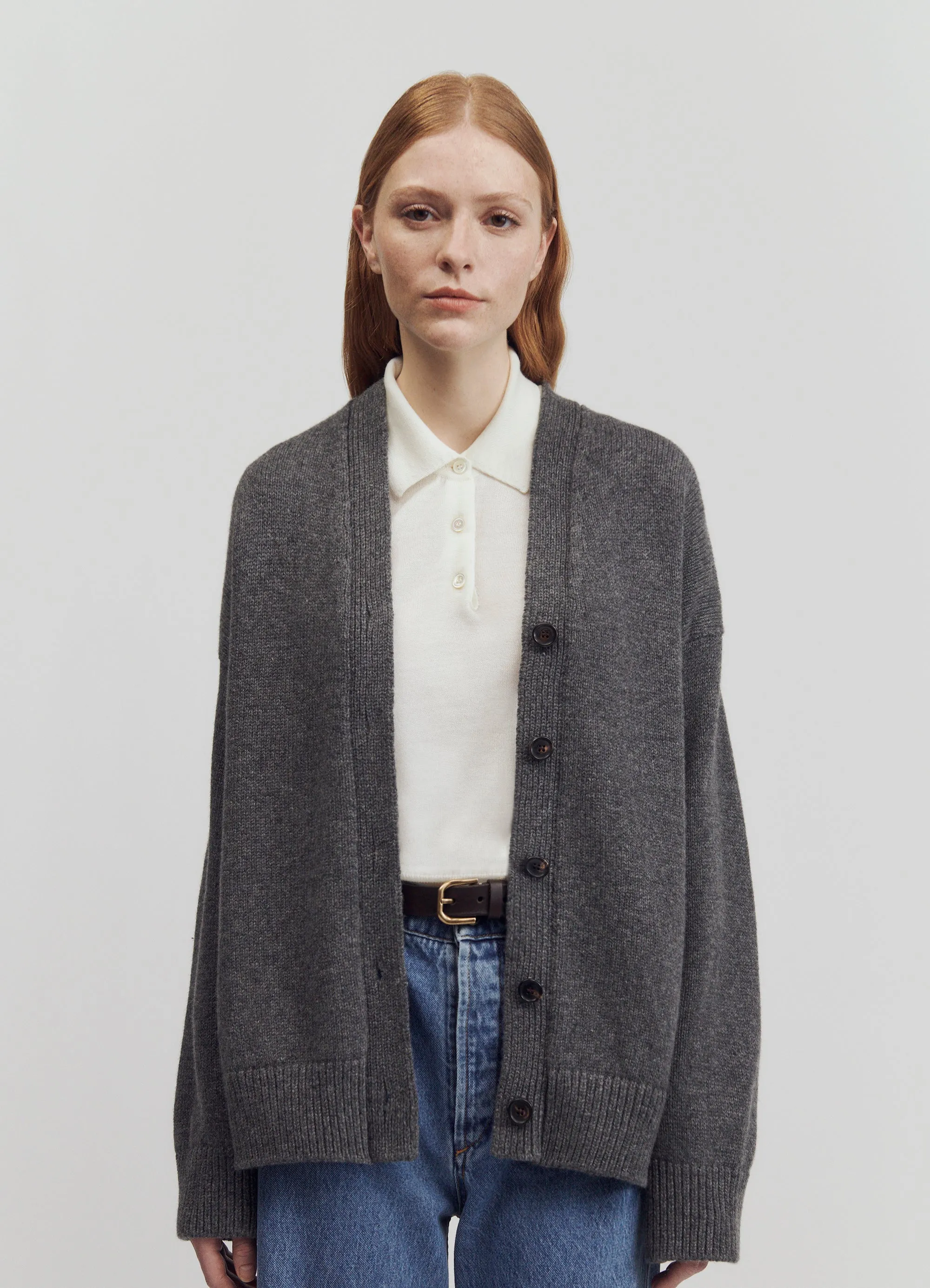 Maura V-neck Cardigan in Derby Grey