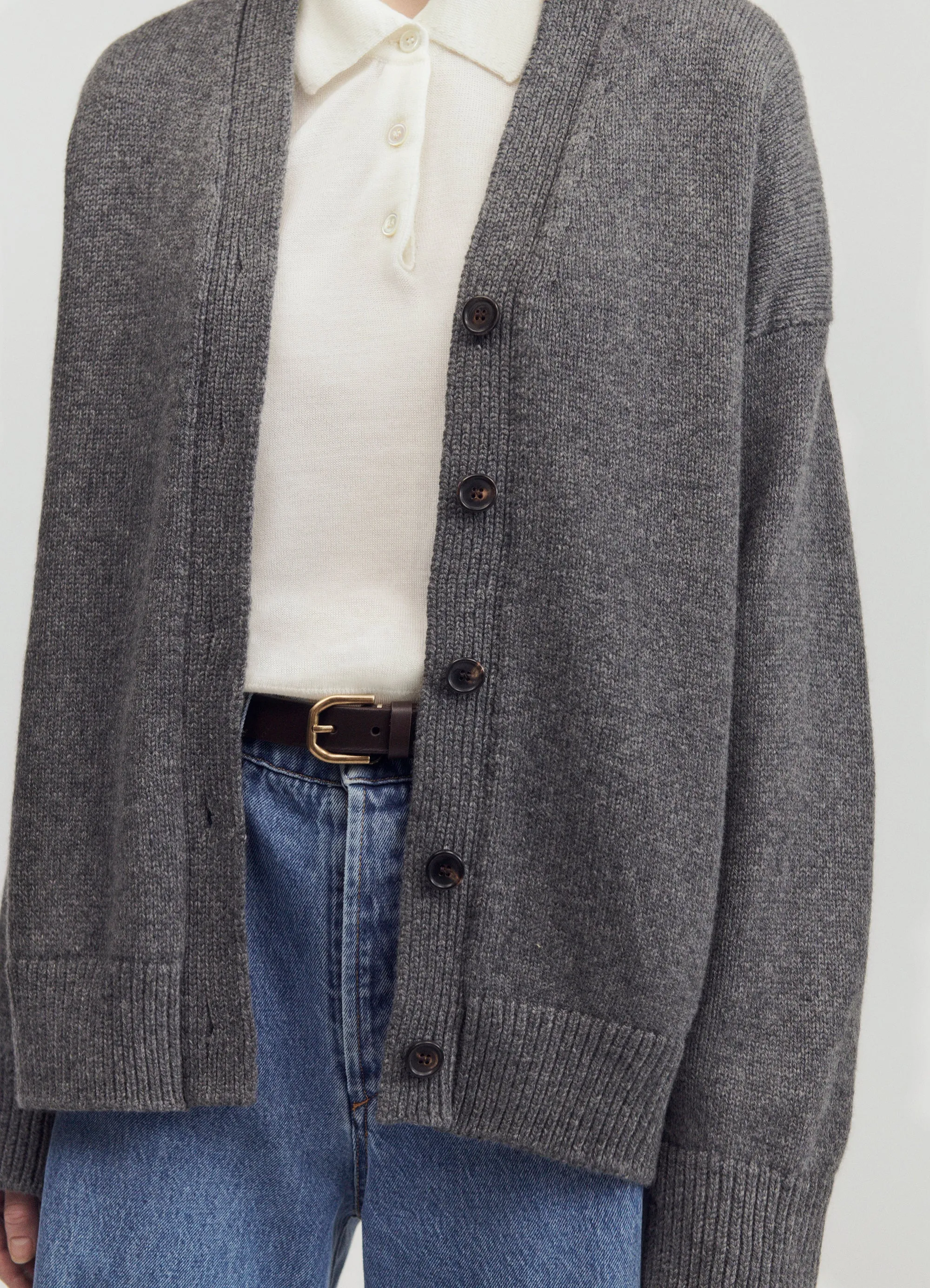 Maura V-neck Cardigan in Derby Grey