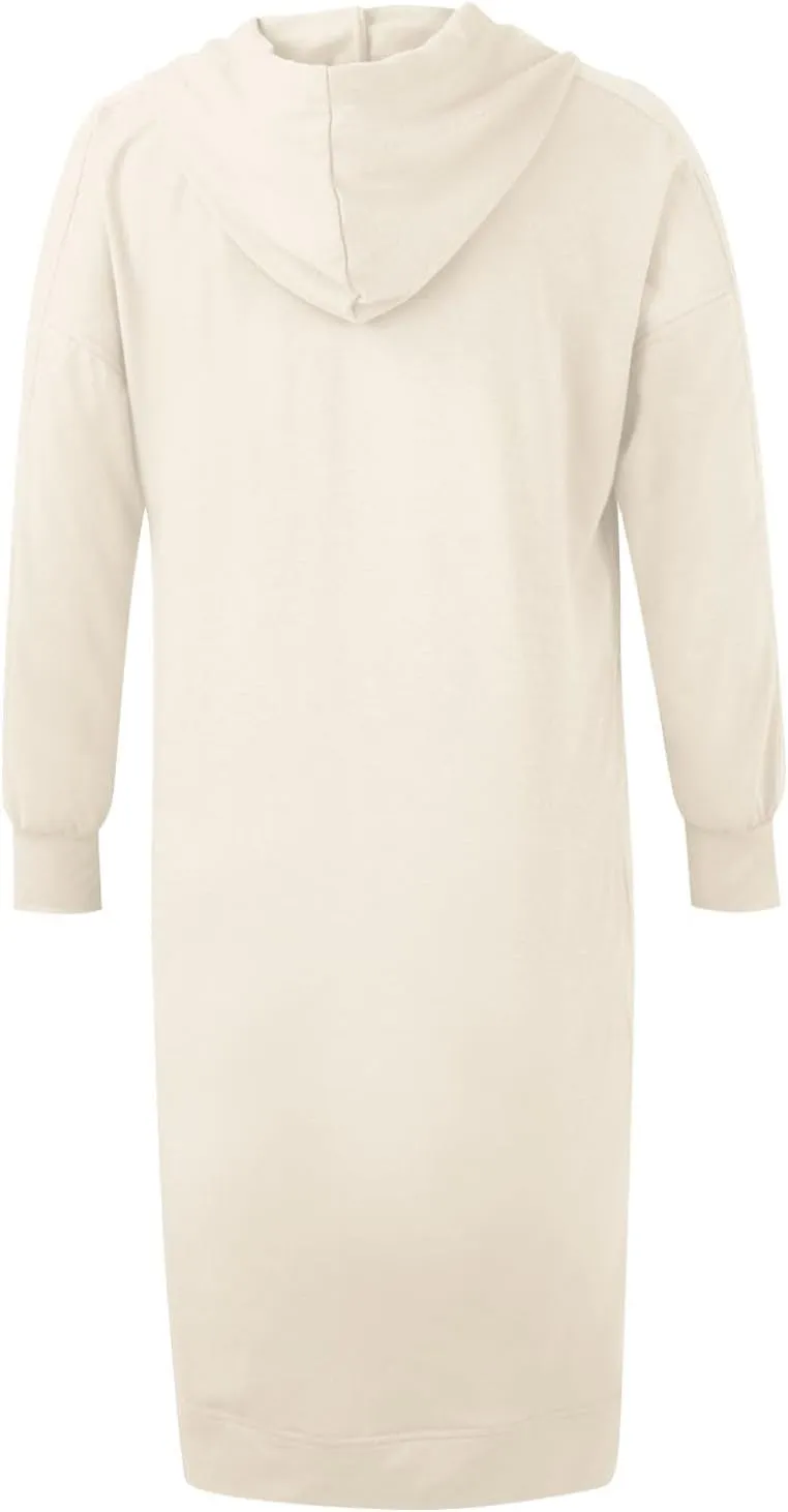 Maxi Sweatshirts for Women Fall Calf Length Oversized Hoodies Zipper Side Slit Long Sweatshirt Dresses with Pockets