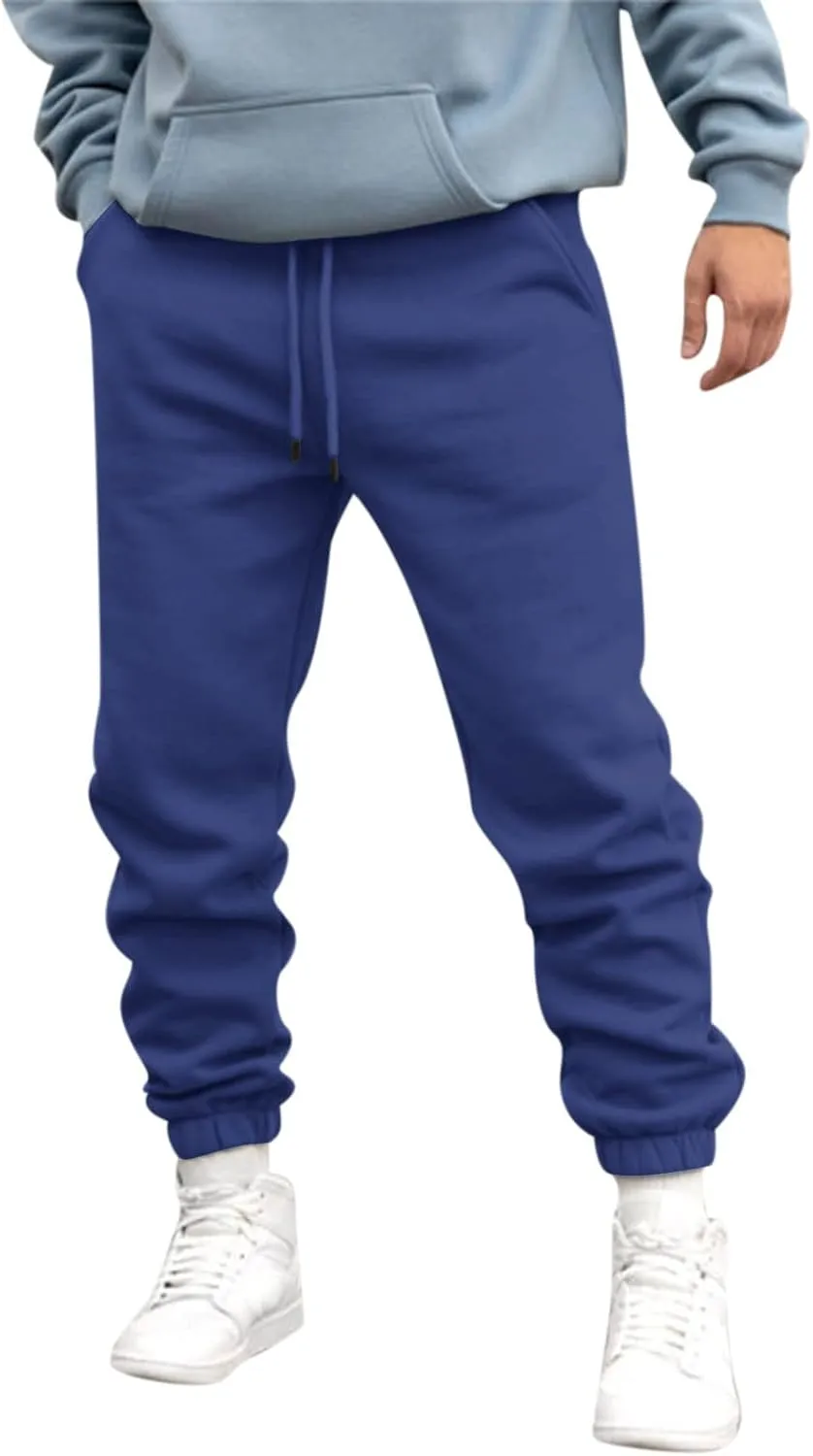 Mens Autumn and Winter High Street Fashion Leisure Pants Loose Fit Sports Trousers Solid Color Lace Up Joggers