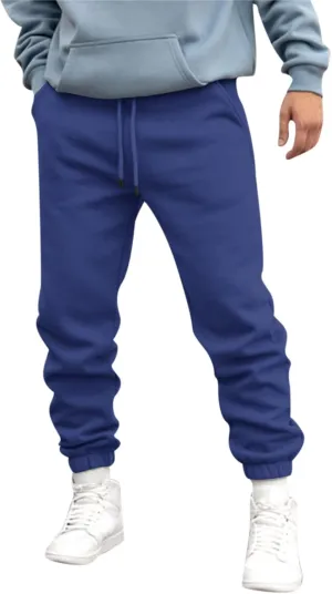Mens Autumn and Winter High Street Fashion Leisure Pants Loose Fit Sports Trousers Solid Color Lace Up Joggers