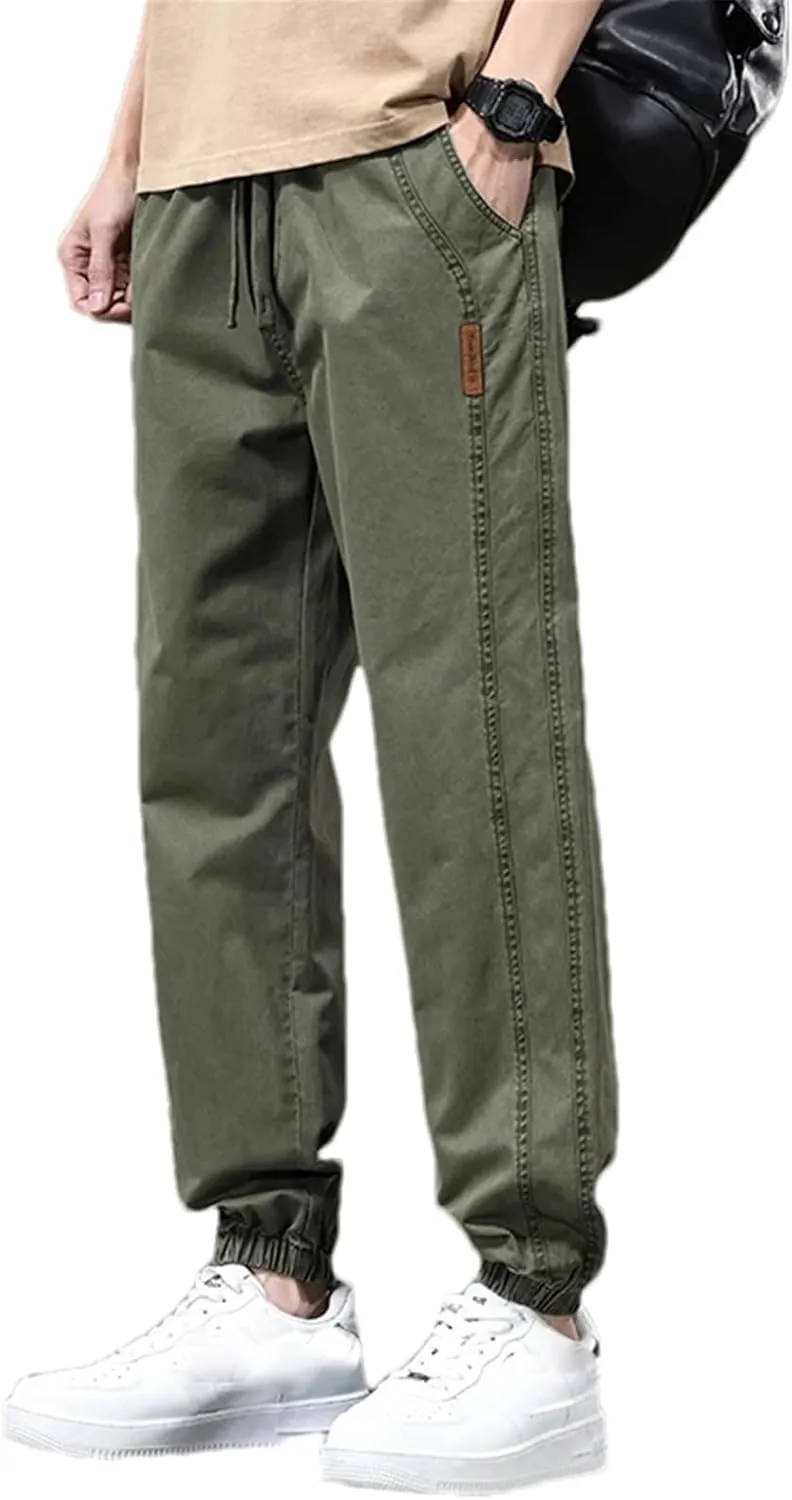 Men's Casual Pants Summer Vintage Cotton Trousers Male Loose Korean Harem Pantalones Cargo Pants