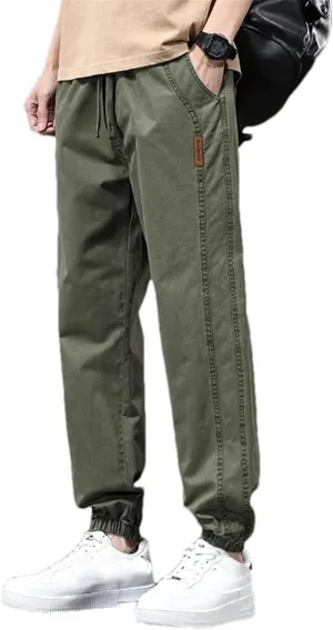 Men's Casual Pants Summer Vintage Cotton Trousers Male Loose Korean Harem Pantalones Cargo Pants