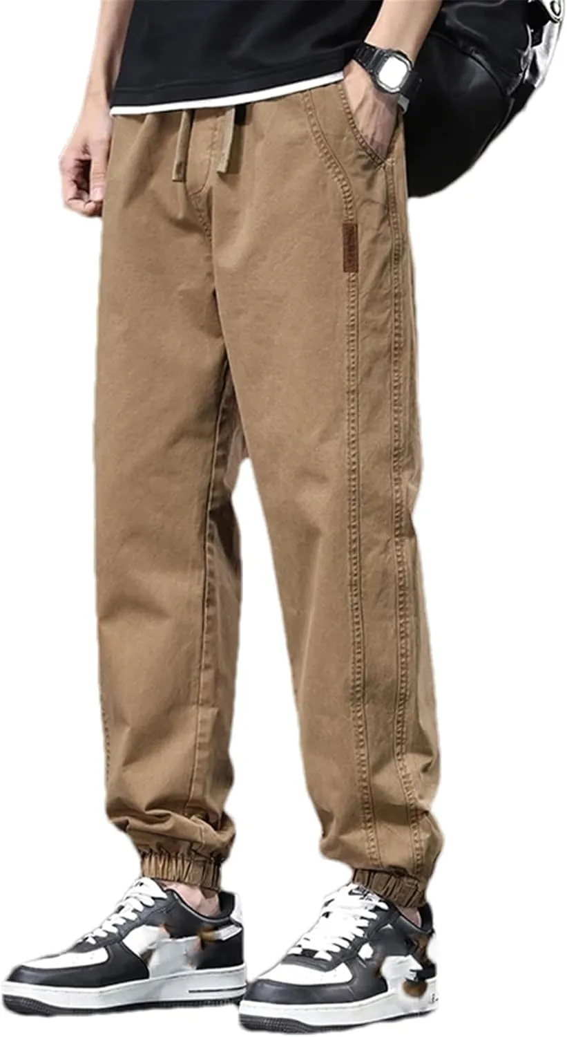 Men's Casual Pants Summer Vintage Cotton Trousers Male Loose Korean Harem Pantalones Cargo Pants