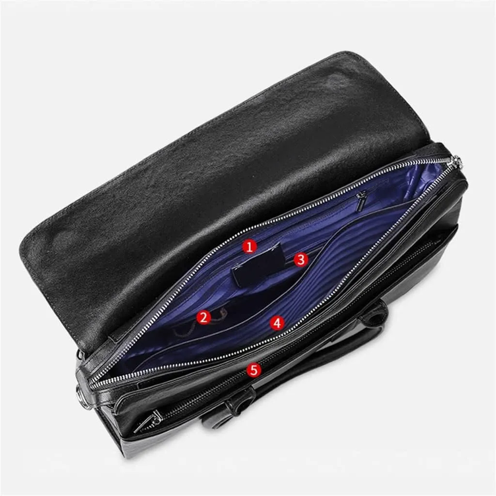 Men's Handbag Men's Bag Leather Large Capacity Computer Bag Men's Business Briefcase
