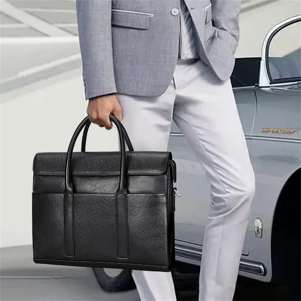 Men's Handbag Men's Bag Leather Large Capacity Computer Bag Men's Business Briefcase