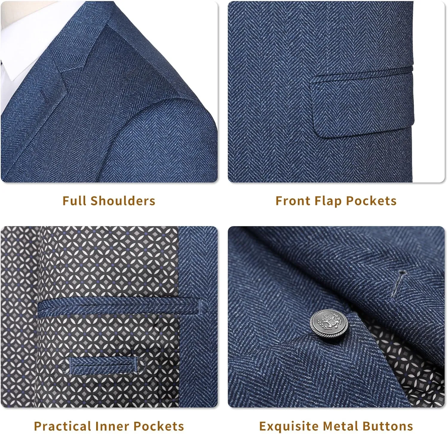 Men's Sport Coat Classic Fit Knit Blazer 2 Button Single Breasted Notch Lapel Casual Sports Jacket for Daily