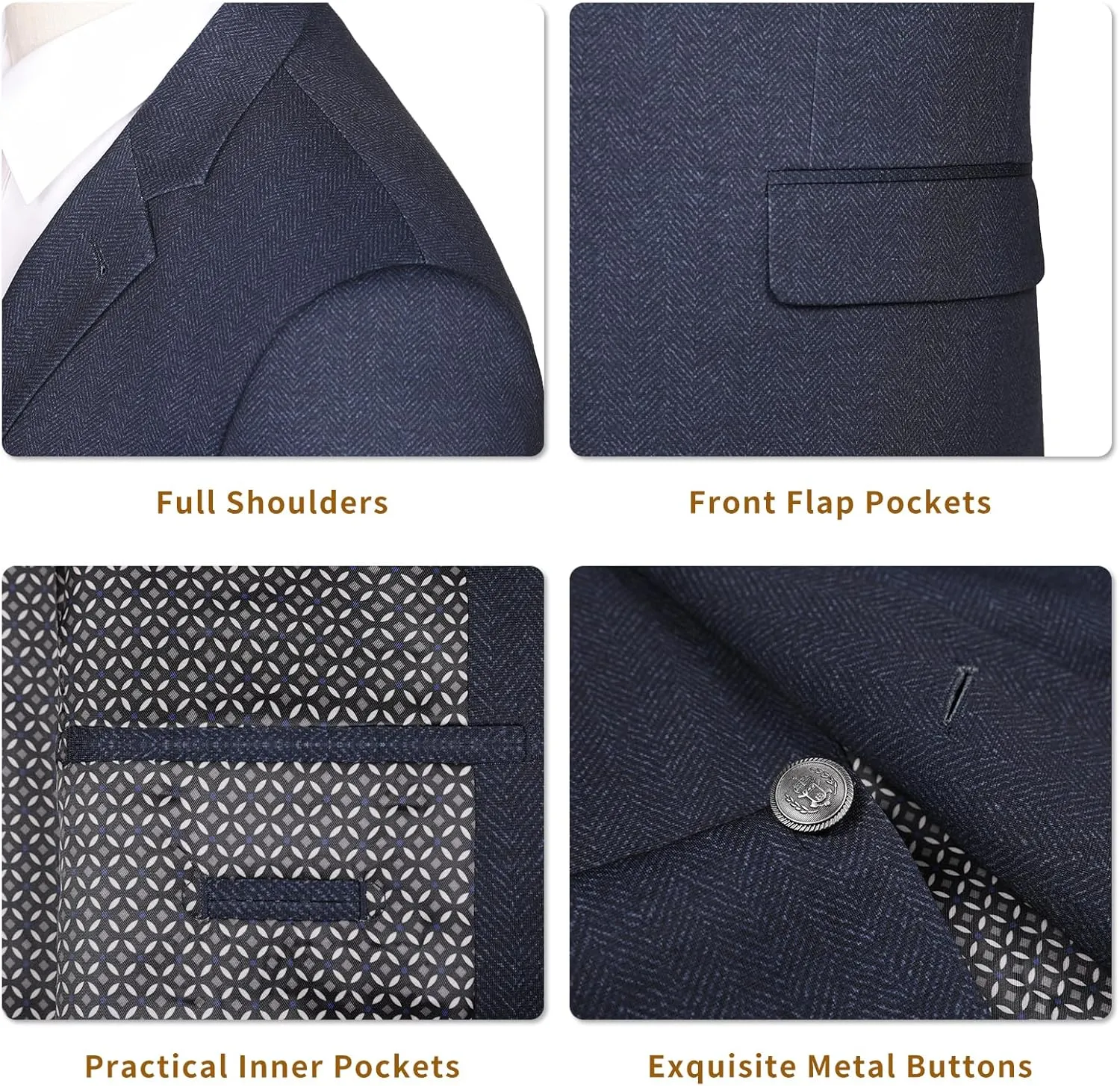 Men's Sport Coat Classic Fit Knit Blazer 2 Button Single Breasted Notch Lapel Casual Sports Jacket for Daily