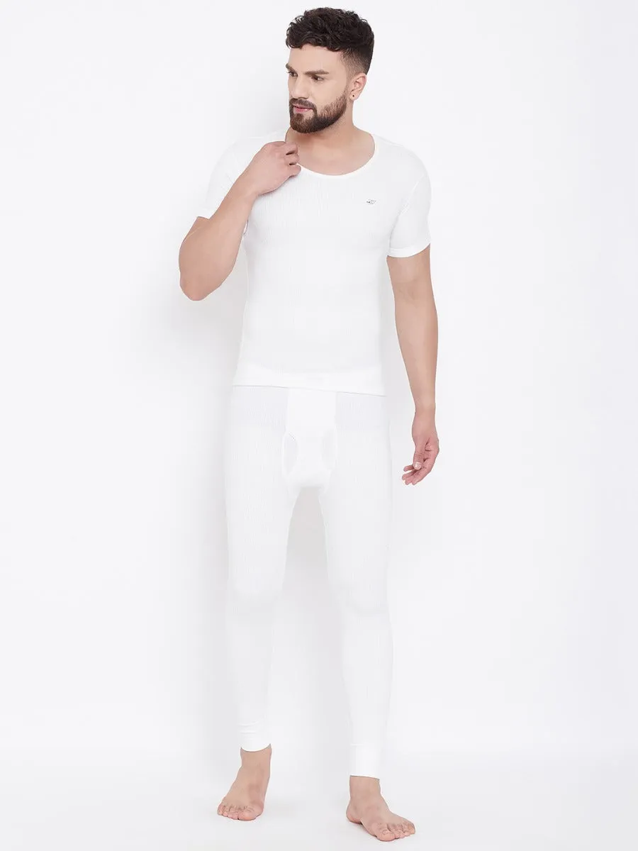 Men's Thermal Round Neck Half Sleeve - Off White (Velveti)