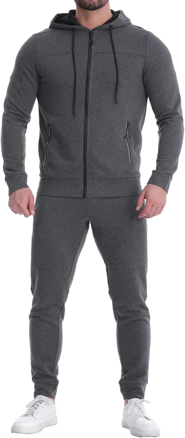 Mens Tracksuit 2 Piece Set Casual Sweatsuits Full Zip Track Suits Jogging Athletic Suit Sets
