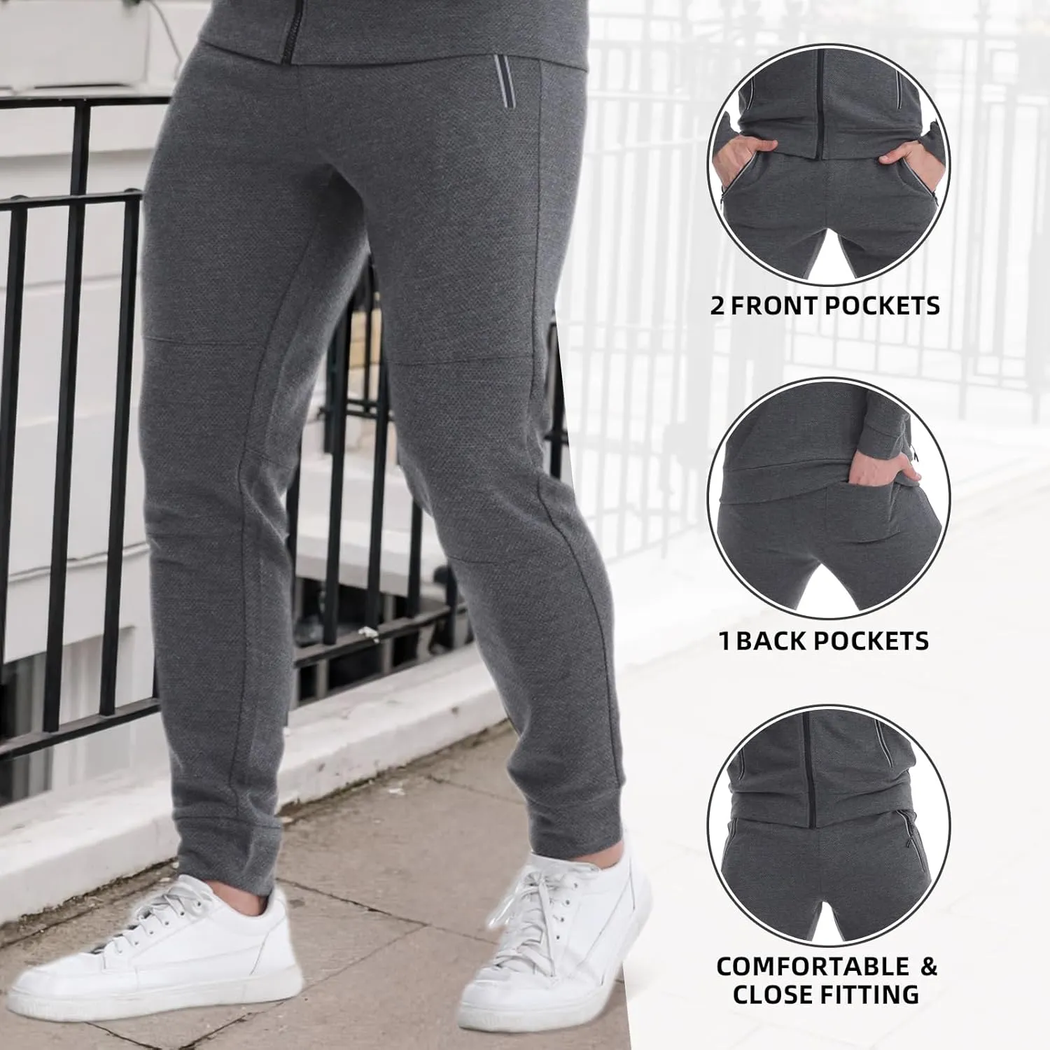 Mens Tracksuit 2 Piece Set Casual Sweatsuits Full Zip Track Suits Jogging Athletic Suit Sets