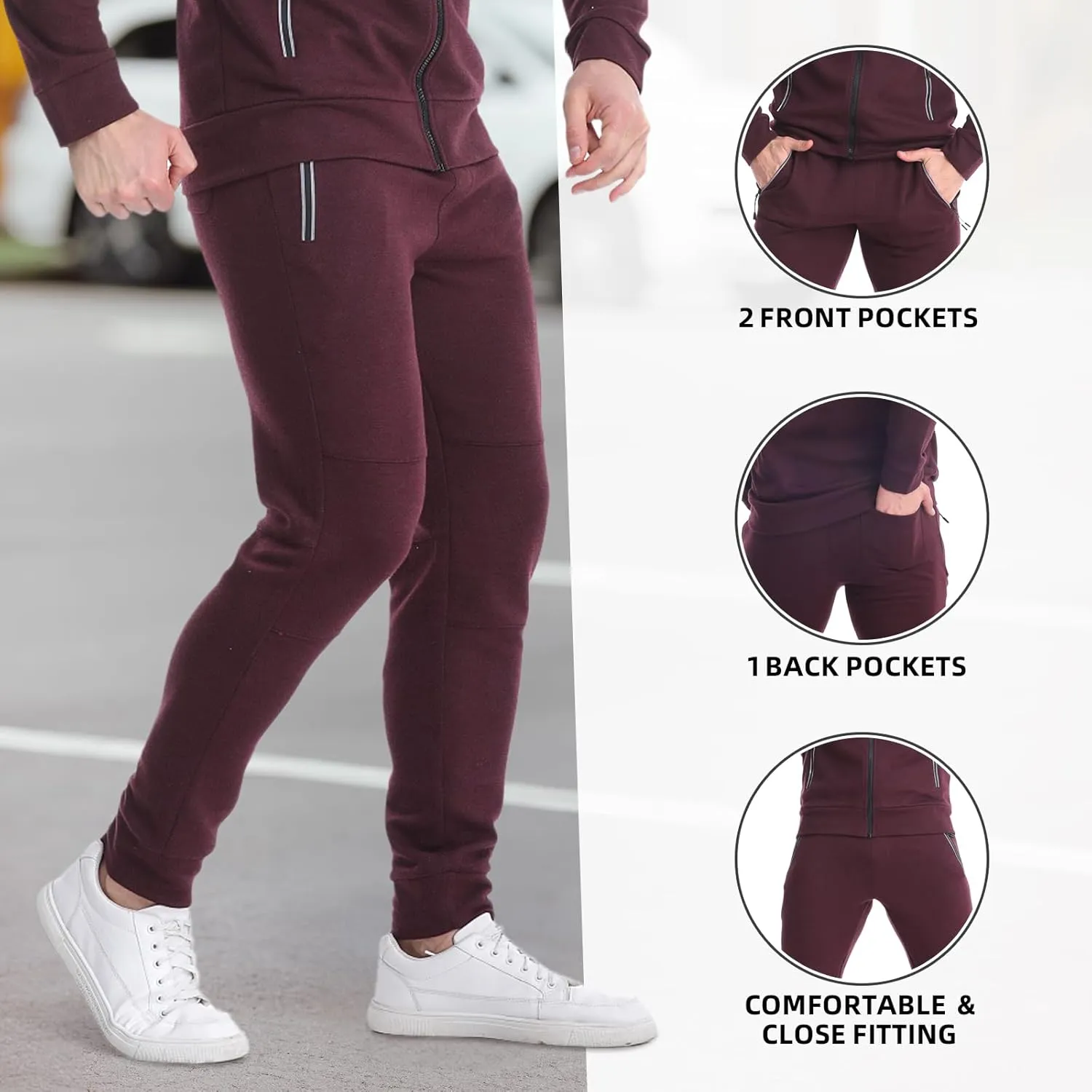 Mens Tracksuit 2 Piece Set Casual Sweatsuits Full Zip Track Suits Jogging Athletic Suit Sets