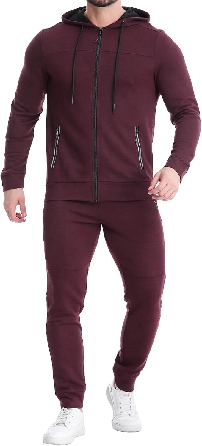 Mens Tracksuit 2 Piece Set Casual Sweatsuits Full Zip Track Suits Jogging Athletic Suit Sets