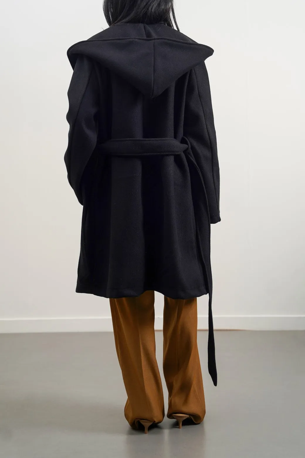 MIDI COAT WITH HOOD