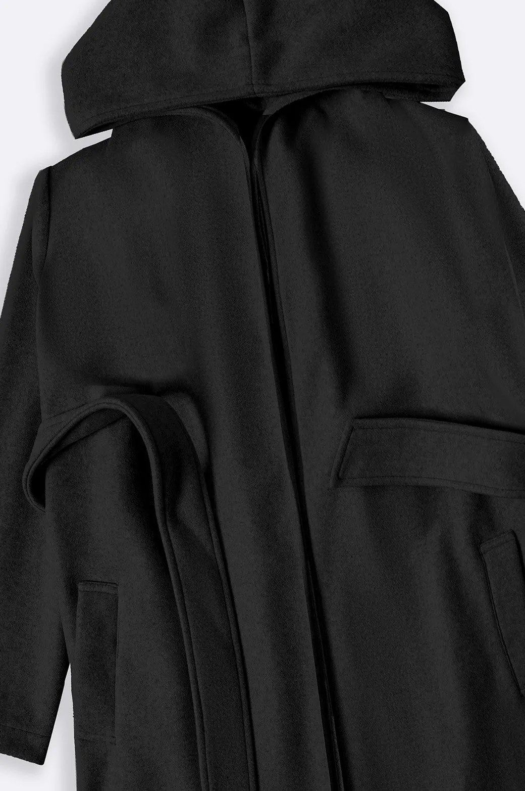 MIDI COAT WITH HOOD