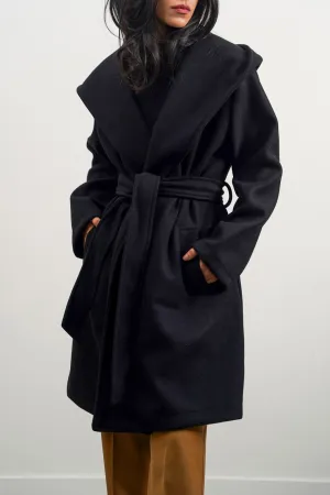 MIDI COAT WITH HOOD