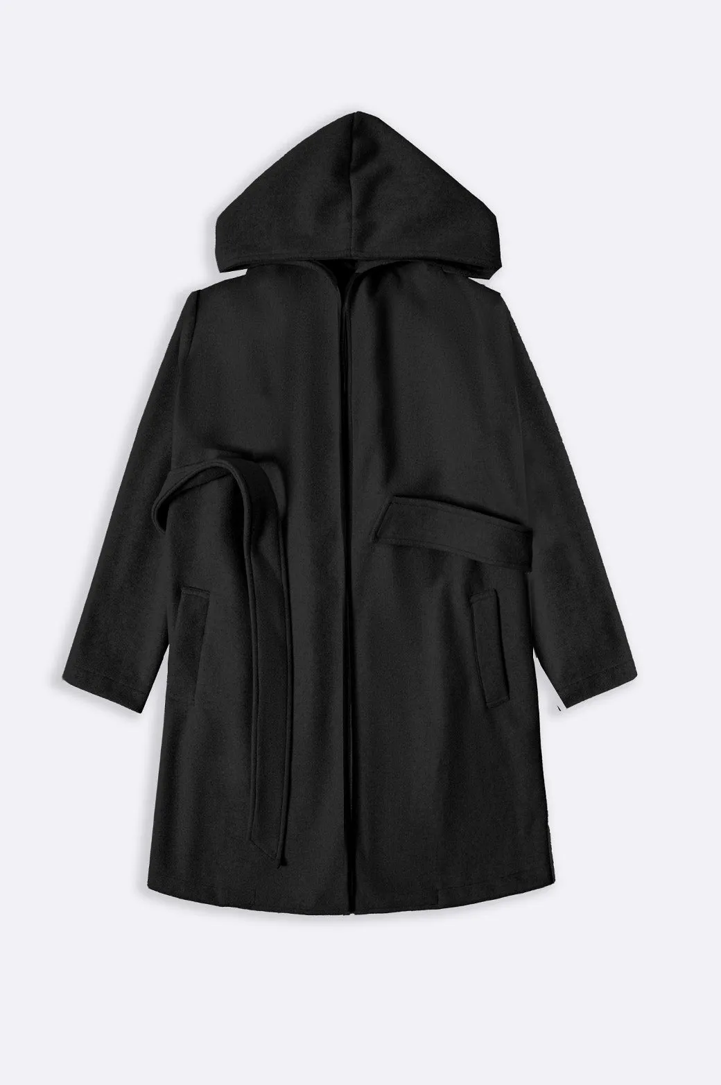 MIDI COAT WITH HOOD
