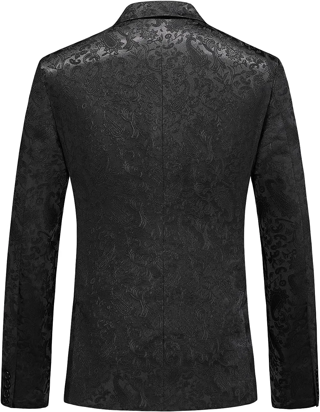 MOGU Mens 2 Piece Double Breasted Tuxedo Slim Fit Jacquard Floral Vintage Groomsmen Wedding Prom Suit