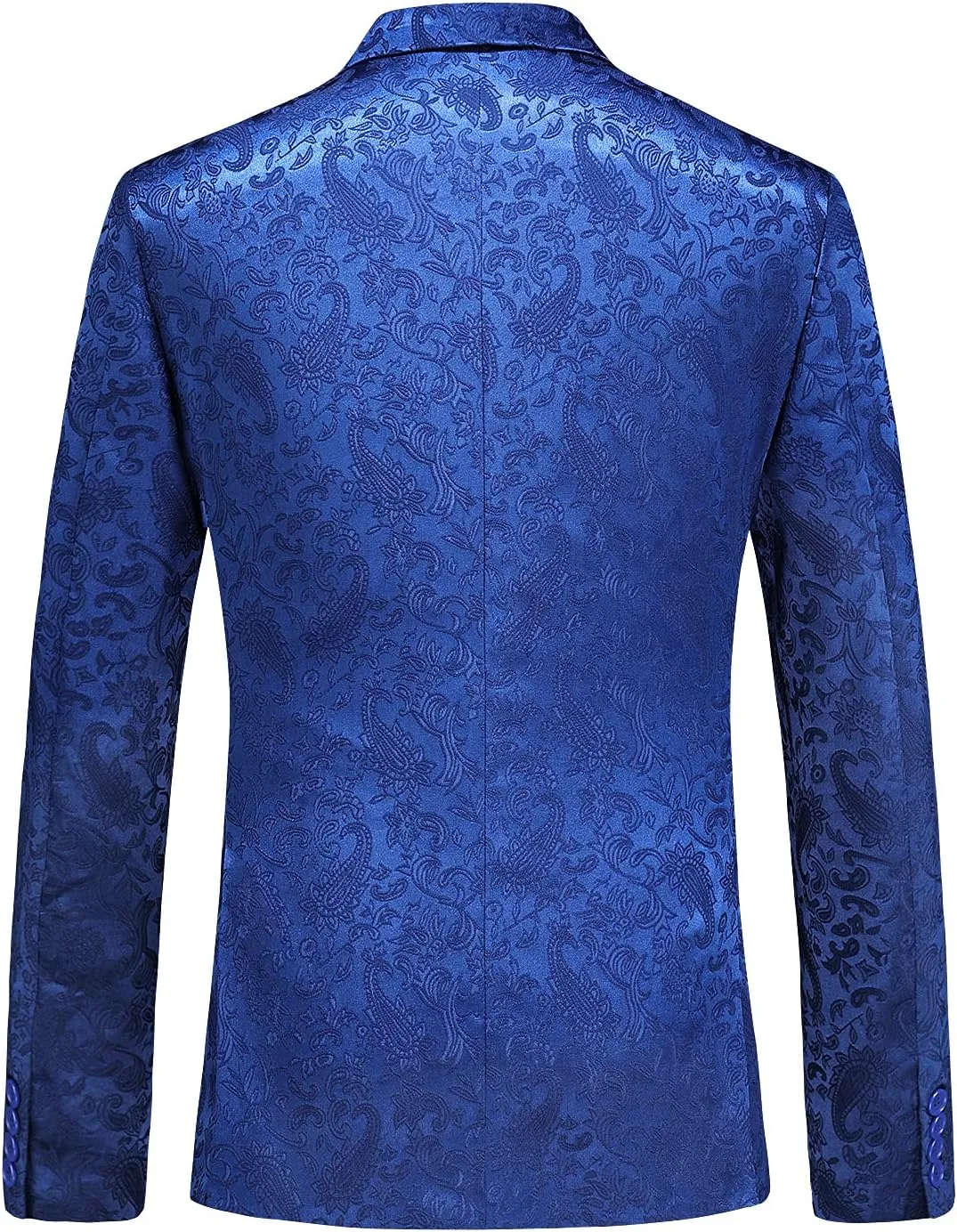MOGU Mens 2 Piece Double Breasted Tuxedo Slim Fit Jacquard Floral Vintage Groomsmen Wedding Prom Suit