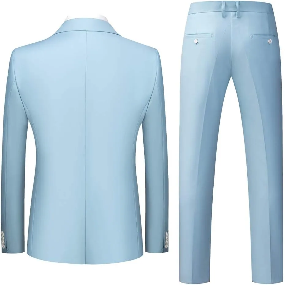 MOGU Mens Slim Fit Suit 2 Piece Tuxedo for Prom Business Wedding Dance (Suit Jacket   Pants)