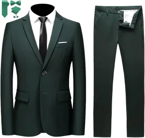 MOGU Mens Slim Fit Suit 2 Piece Tuxedo for Prom Business Wedding Dance (Suit Jacket   Pants)