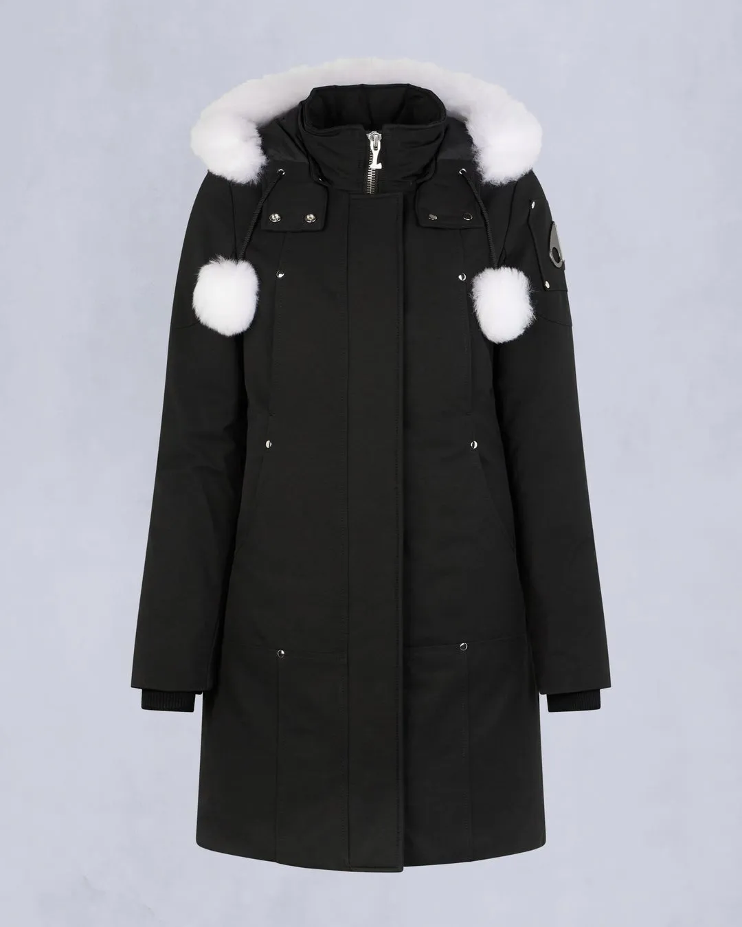 Moose Knuckles Womens Stirling Parka LDS in Black with Natural Shearling