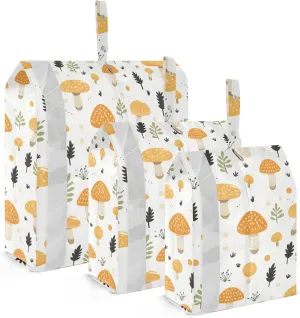 Mushroom Leaves Colorful Cartoon Packing Cubes for Travel 3 Set Compression Packing Cube Luggage Organizer Bags for Suitcases