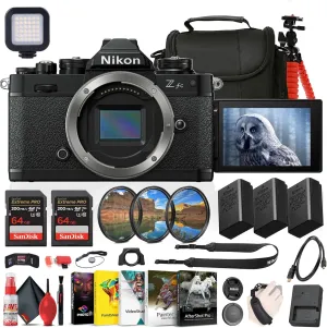 Nikon Z fc DX-Format Mirrorless Camera (1671B)   2 x EN-EL25 Battery   2 x 64GB Memory Card   Photo Software   LED Light   Camera Bag   Tripod   Cleaning Kit   HDMI/Micro Cable   More (Renewed)