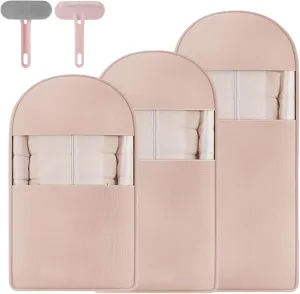 Otherwise Garment Bags, 2025 Space Saving Hanging Garment Bag with Self Compression Zipper, Winter Coat Storage, Dust Cover Clothes Bags for down Coat, Protects Your Clothes, Save Space (Pink, M)