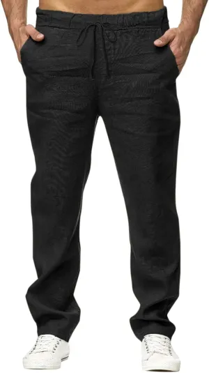 Overalls for Men Work Men's Fashion Cotton Sweatpants Slim Fit Straight Joggers with Pockets Drawstring Fast Dry Trousers Athletic Pants Chinos Pants Men B-Black