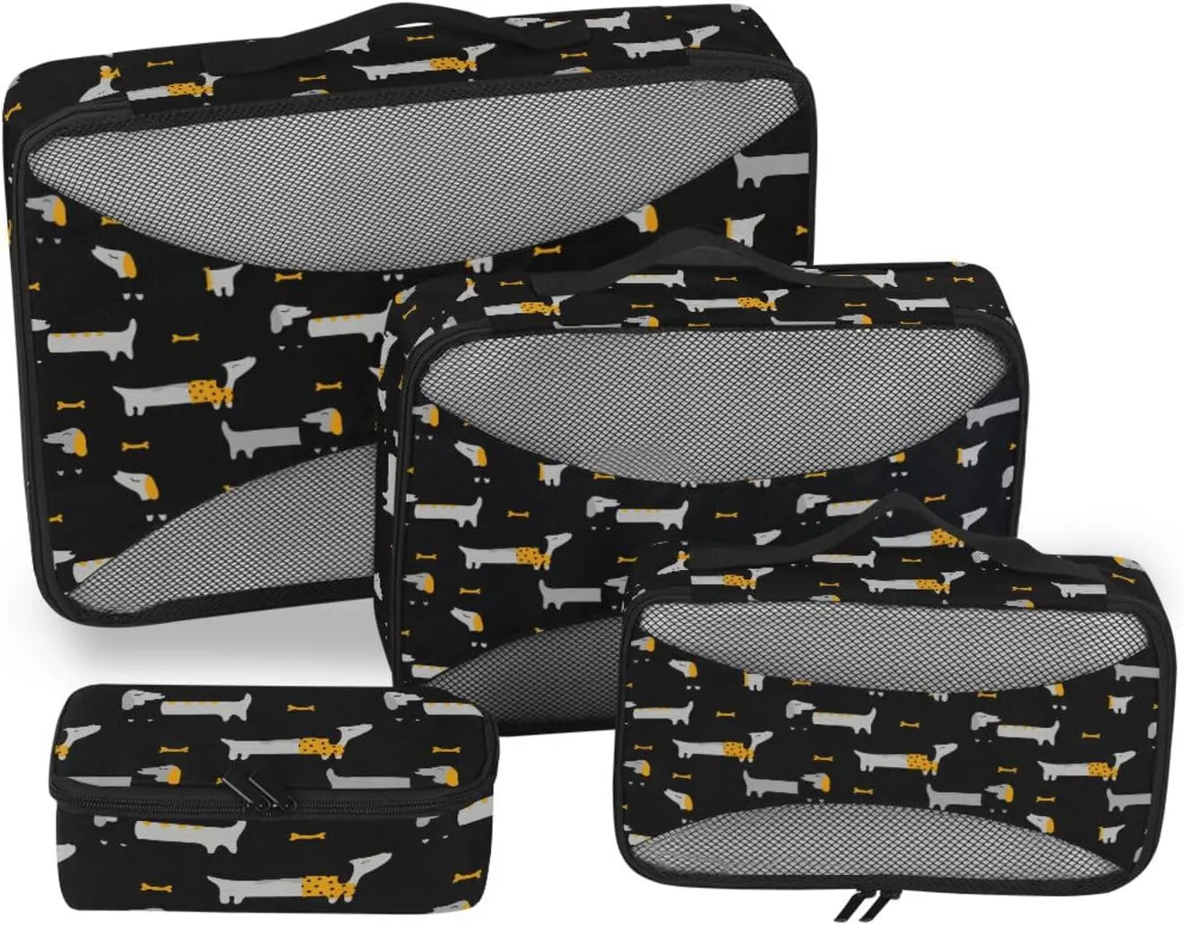 Packing Cube 4 Set Luggage Bags Organizers Travel Organizer Bags for Luggage Pqcking Cubes Cute Dogs Dachshunds