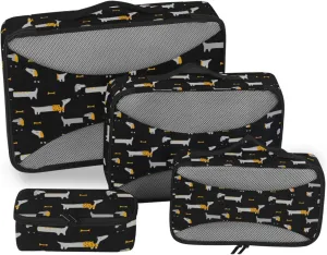 Packing Cube 4 Set Luggage Bags Organizers Travel Organizer Bags for Luggage Pqcking Cubes Cute Dogs Dachshunds