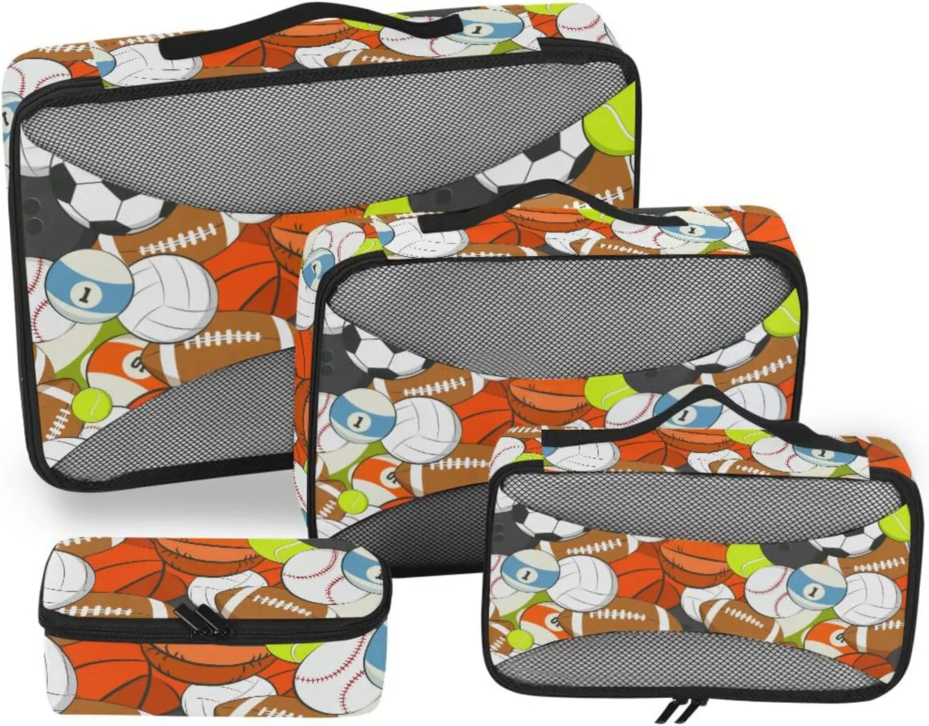 Packing Cubes 4 Set Luggage Organizer Bags Packing Cubes for Travel Women Packing Cube Sports Ball Colorful