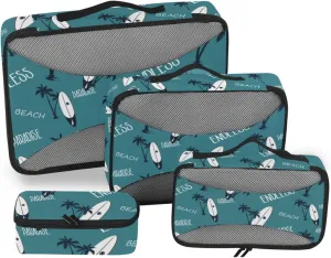 Packing Cubes for Travel Set of 4 Luggage Cubes Travel Cubes for Packing Women Packing Cunes Hawaii Surfing