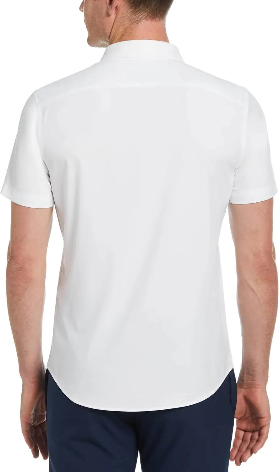 Perry Ellis Men's Total Stretch Slim Fit Solid Short Sleeve Button-Down Shirt