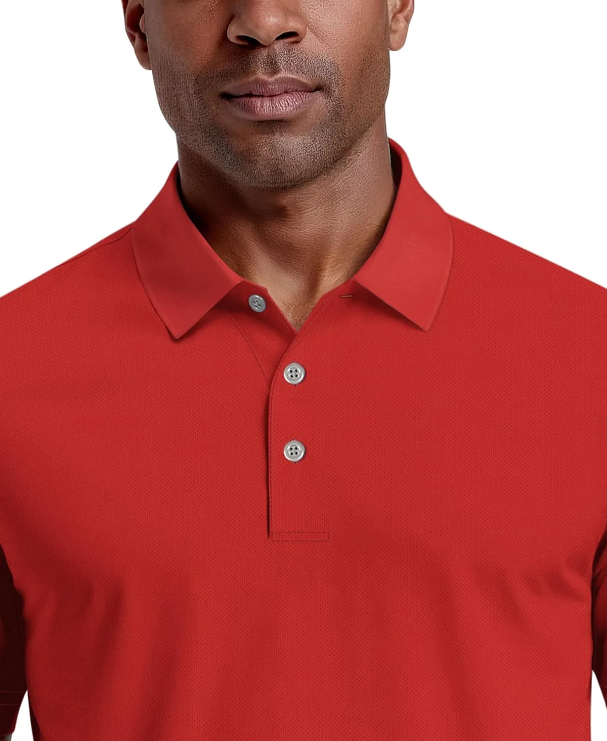 PGA TOUR Men's Airflux Solid Mesh Short Sleeve Golf Polo Shirt (Sizes S-4x)