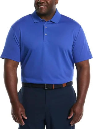 PGA TOUR Men's Airflux Solid Mesh Short Sleeve Golf Polo Shirt (Sizes S-4x)