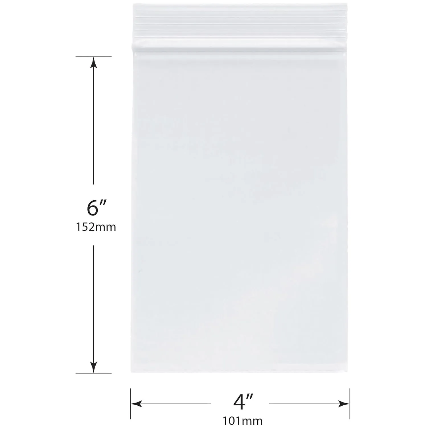 Plymor 3" x 5" (100), 4" x 6" (100), 5" x 8" (100), 4 Mil Variety Pack Heavy Duty Zipper Reclosable Plastic Bags
