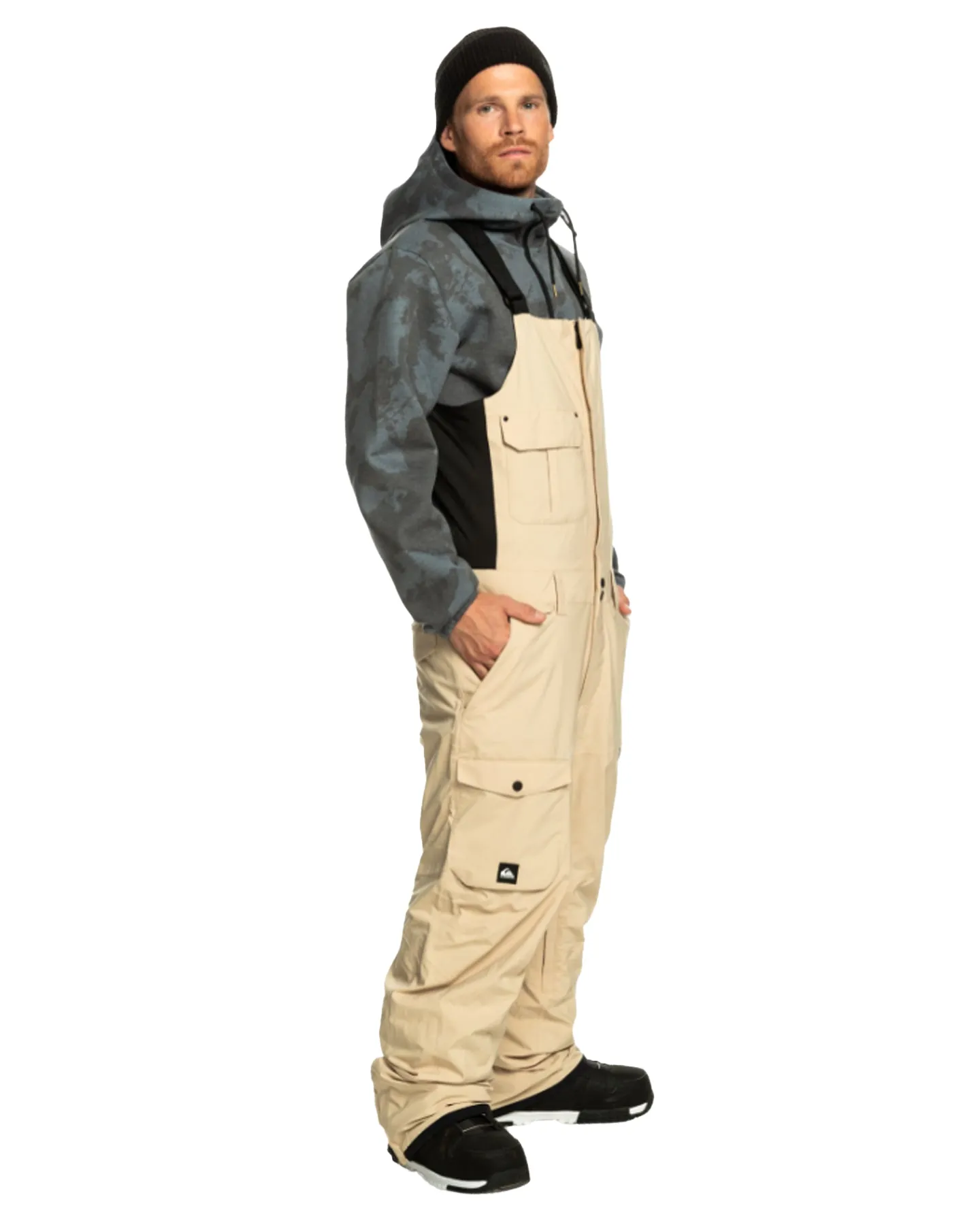 Quiksilver Men's Utility Technical Snow Bib Pants - Pale Khaki
