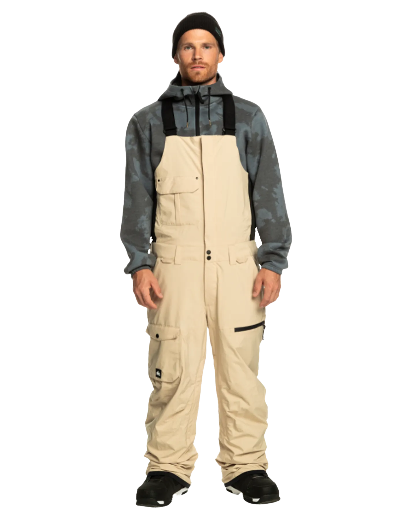 Quiksilver Men's Utility Technical Snow Bib Pants - Pale Khaki