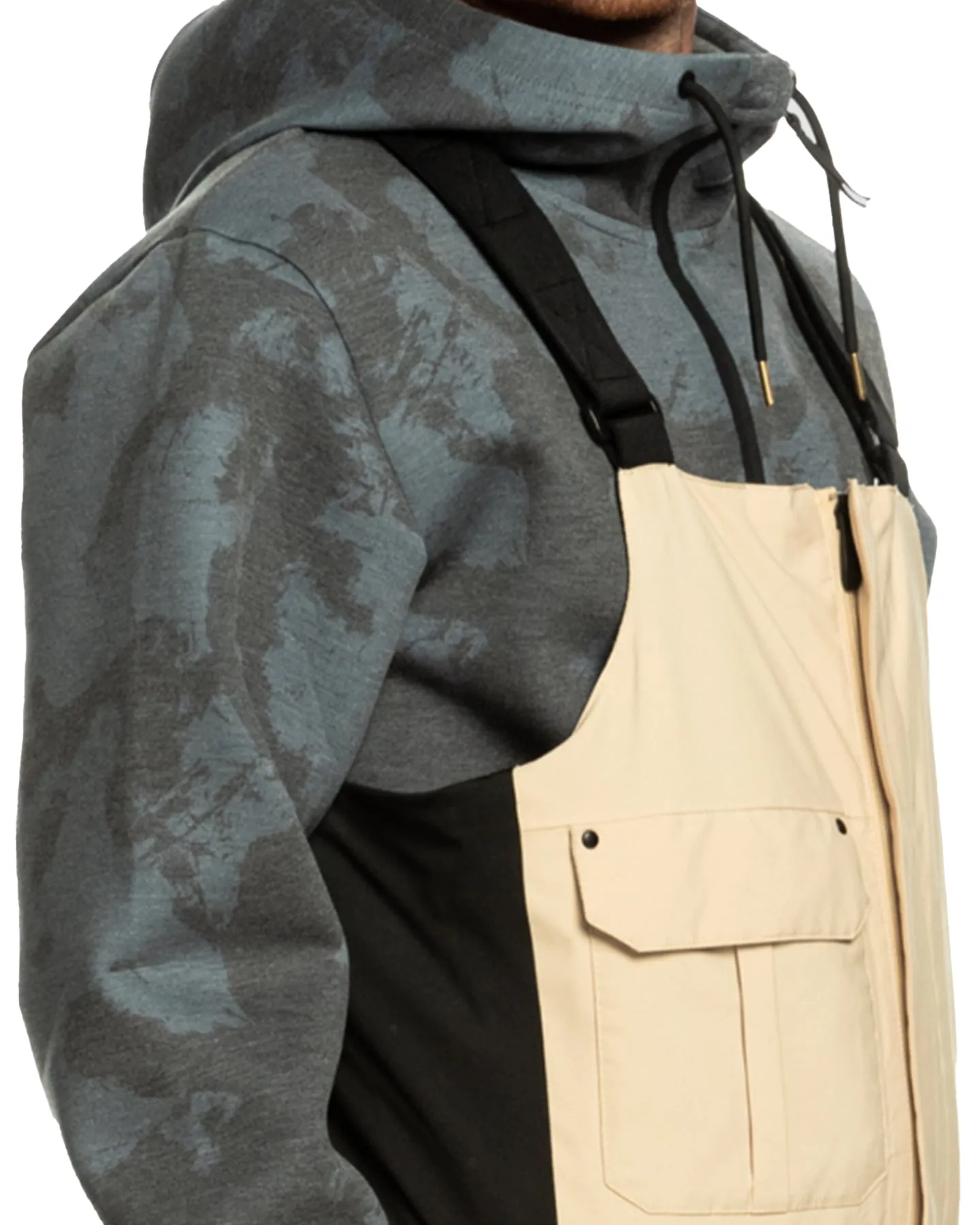 Quiksilver Men's Utility Technical Snow Bib Pants - Pale Khaki