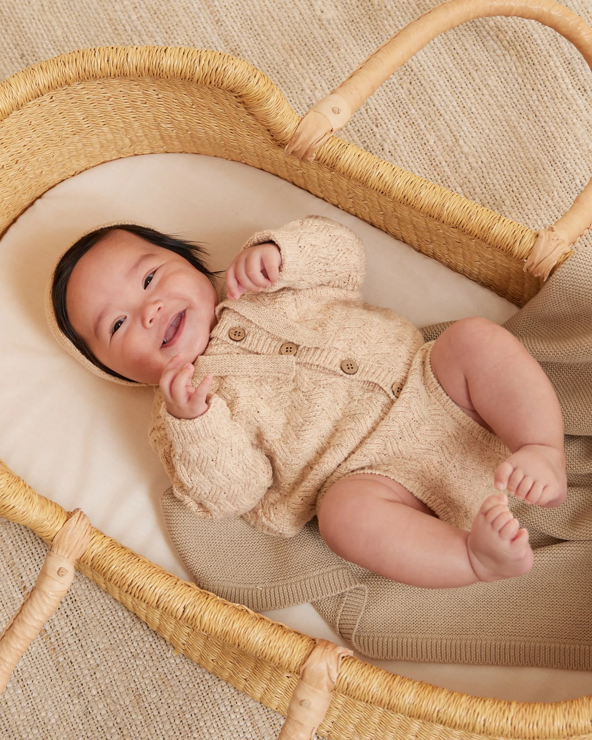Quincy Mae Shell Knit Cardigan & Bloomer Set