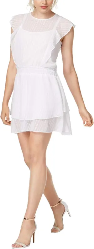 Rachel Roy Womens Eyelet Mini A-line Dress, White, Medium
