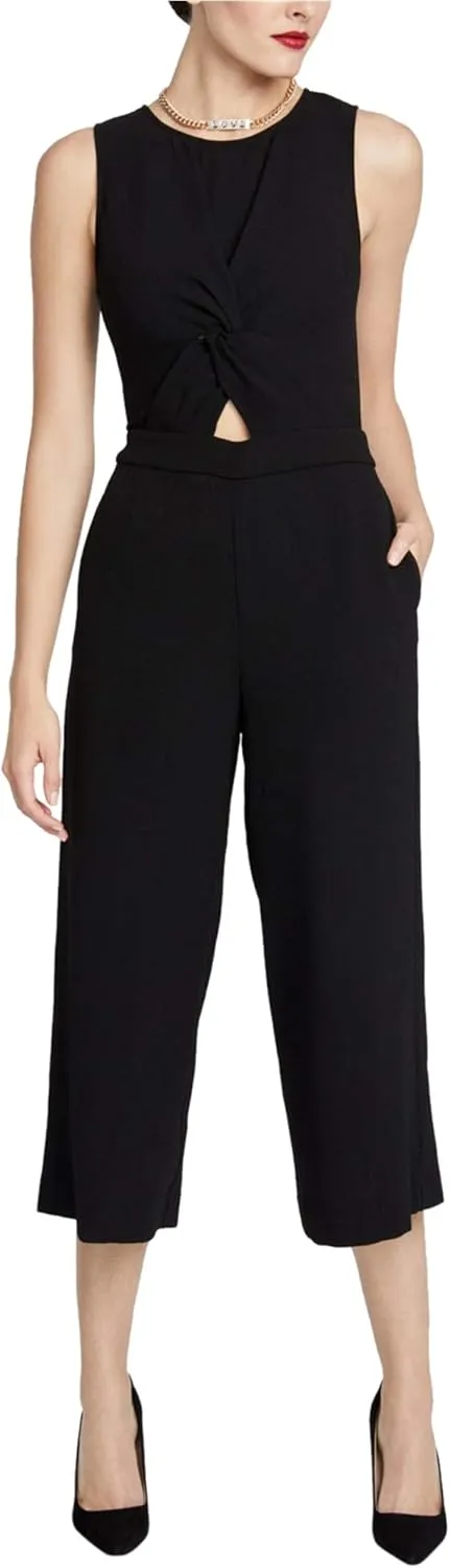 Rachel Roy Womens Twisted Jumpsuit, Black, 6