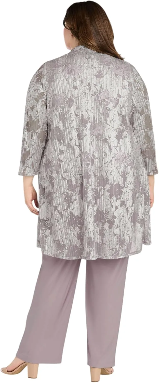 R&M Richards Womens Metallic One-Button Suit
