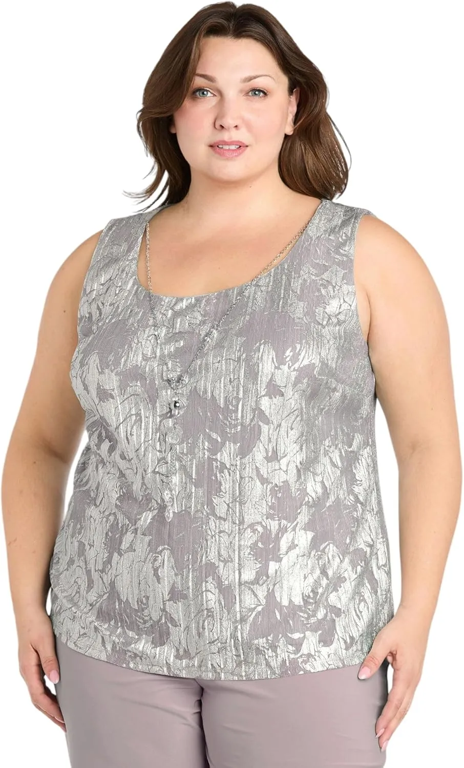R&M Richards Womens Metallic One-Button Suit