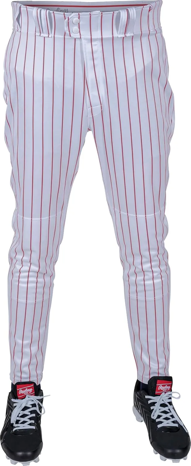 Rawlings Men's Pro 150 Series Pinstripe Baseball Pant | Jogger Fit | Adult Sizes | Multiple Colors
