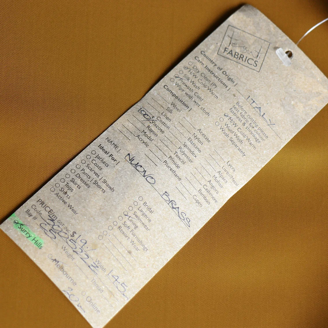 Remnant of Nuovo Brass Lining